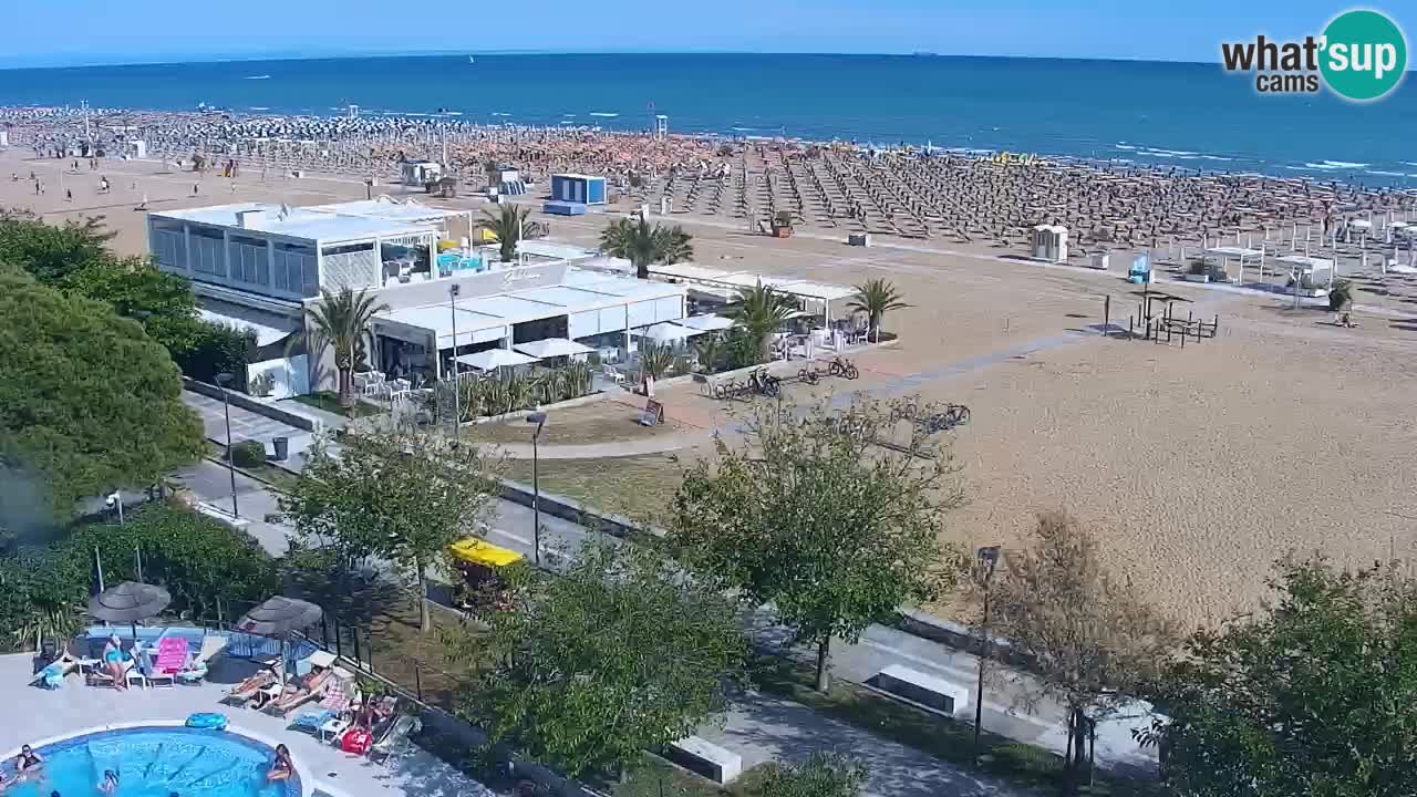 Spletna kamera Bibione plaža – pogled iz Ashanti ApartHotela