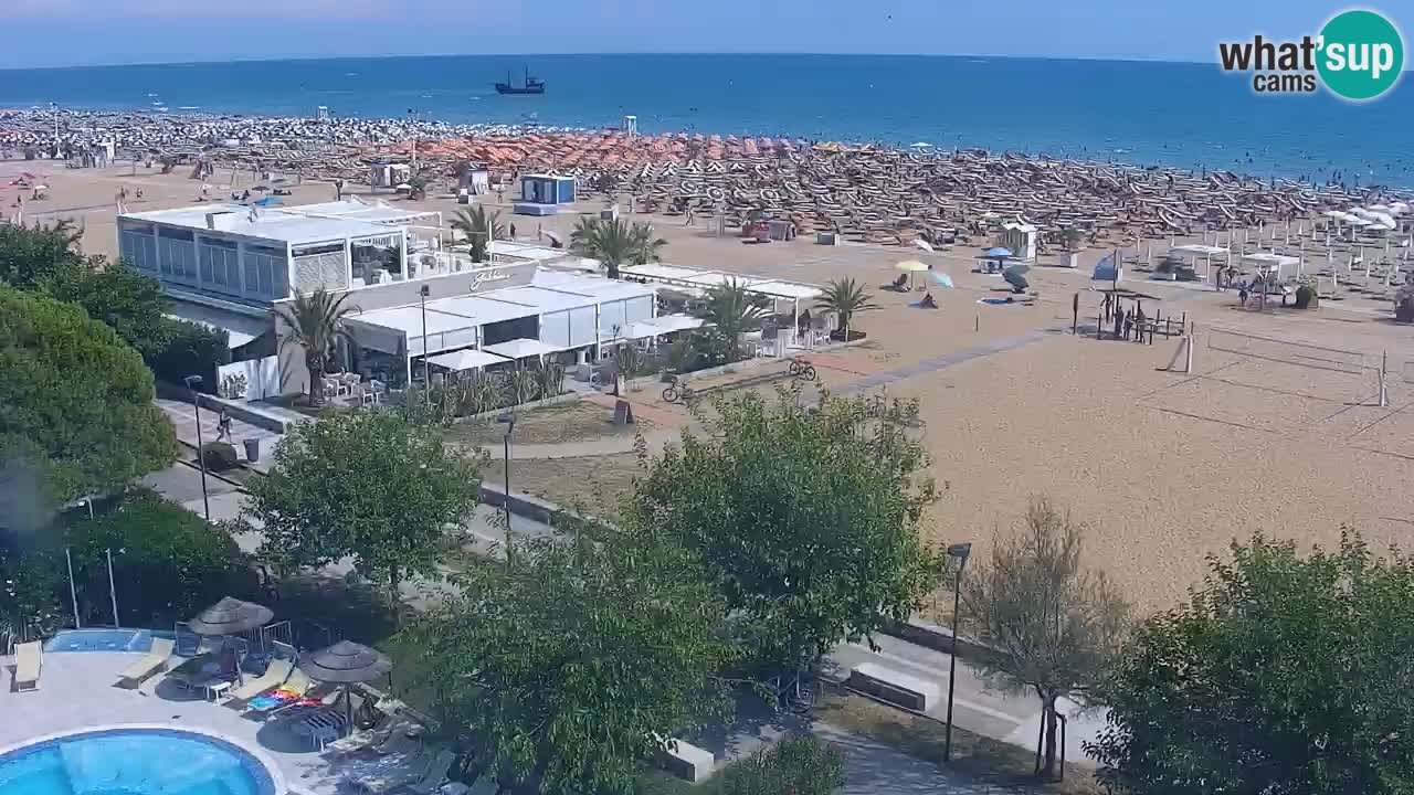 Spletna kamera Bibione plaža – pogled iz Ashanti ApartHotela