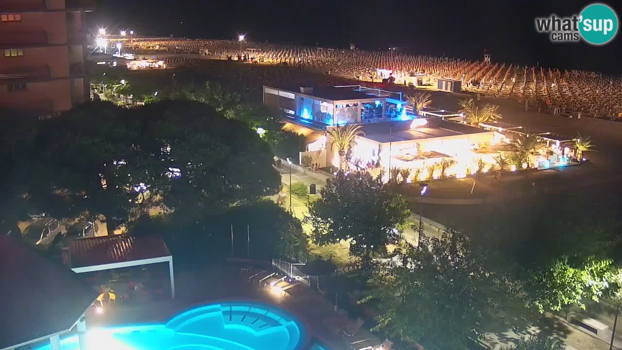 Spletna kamera Bibione plaža – pogled iz Ashanti ApartHotela