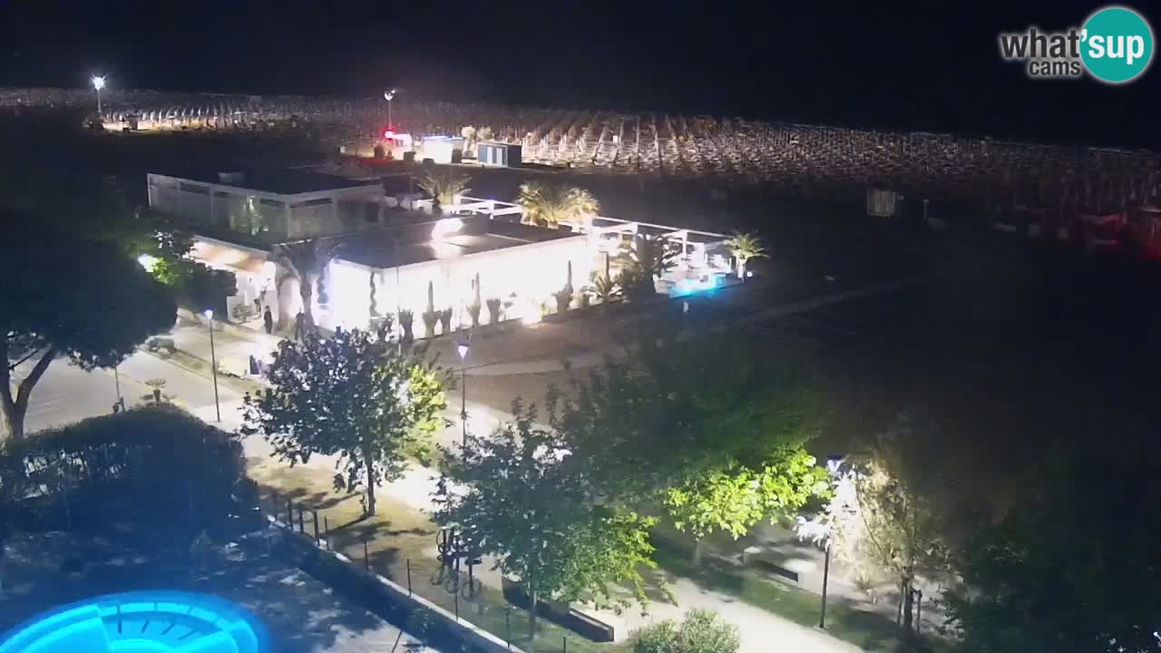 Spletna kamera Bibione plaža – pogled iz Ashanti ApartHotela