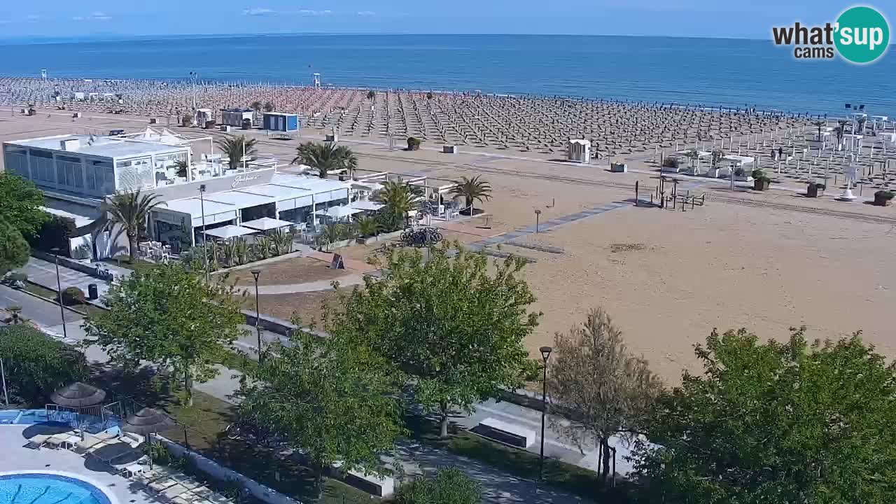 Spletna kamera Bibione plaža – pogled iz Ashanti ApartHotela