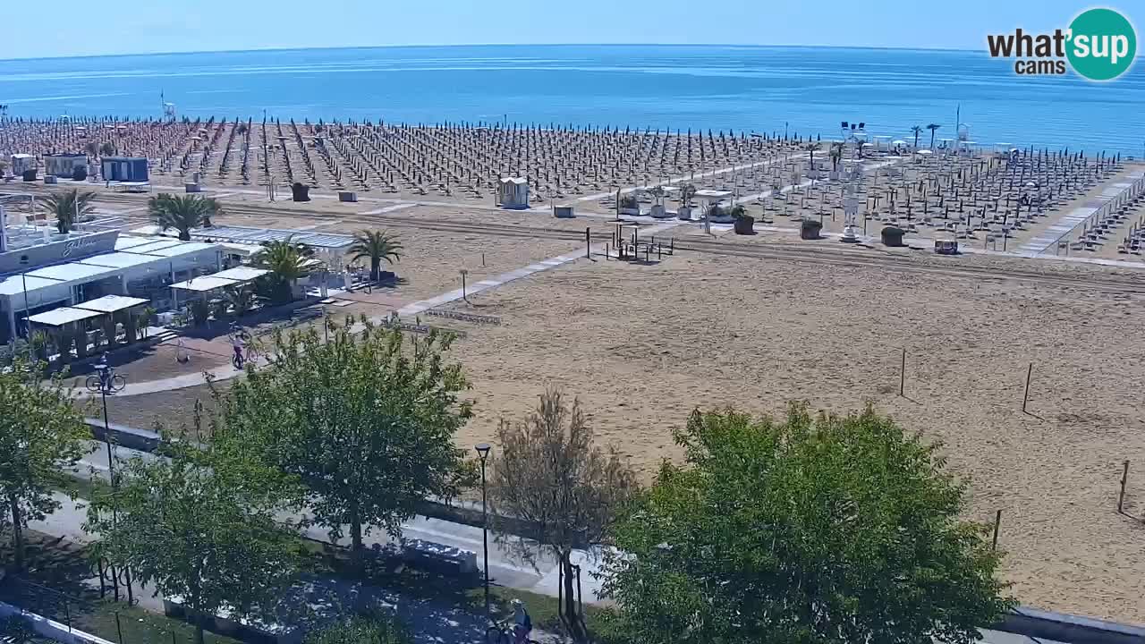 Spletna kamera Bibione plaža – pogled iz Ashanti ApartHotela