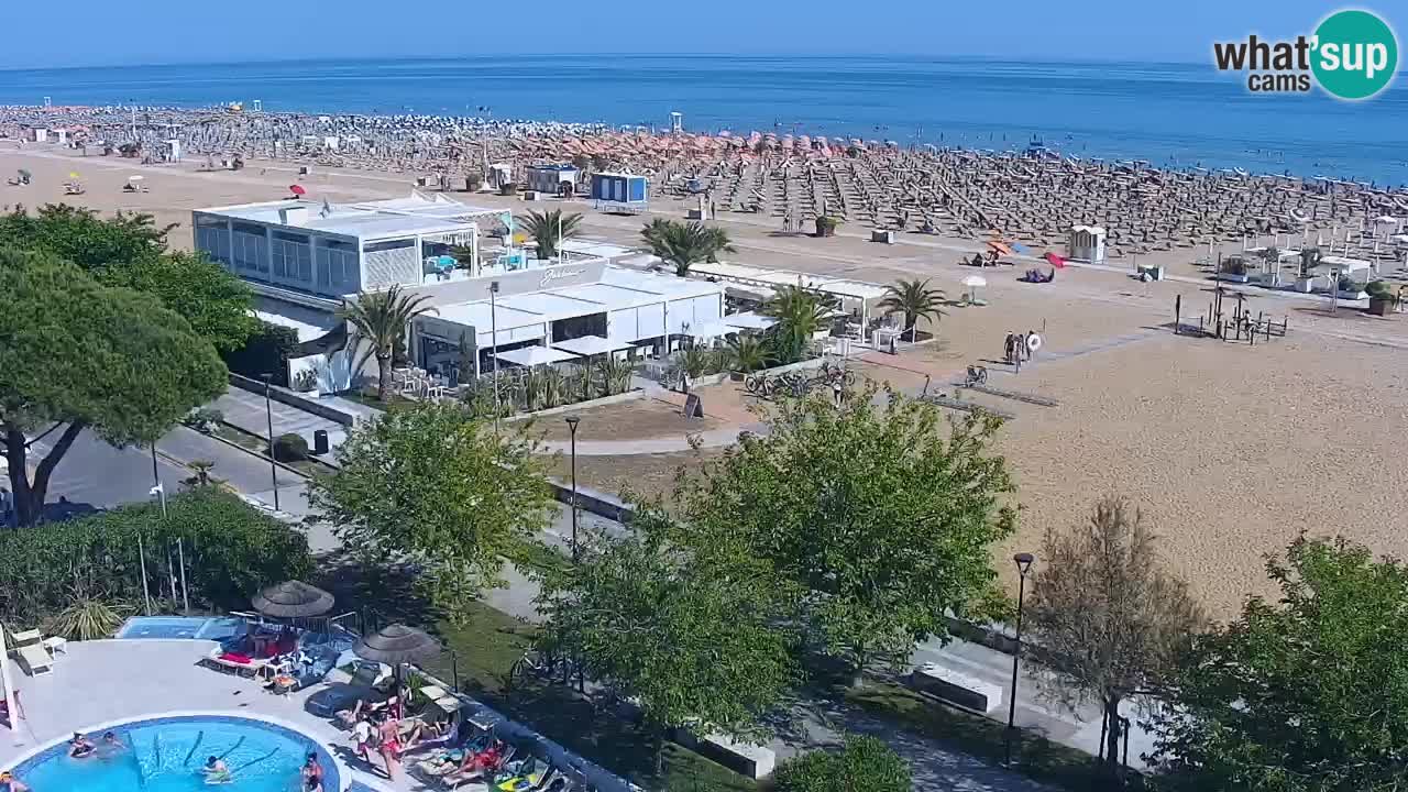 Spletna kamera Bibione plaža – pogled iz Ashanti ApartHotela