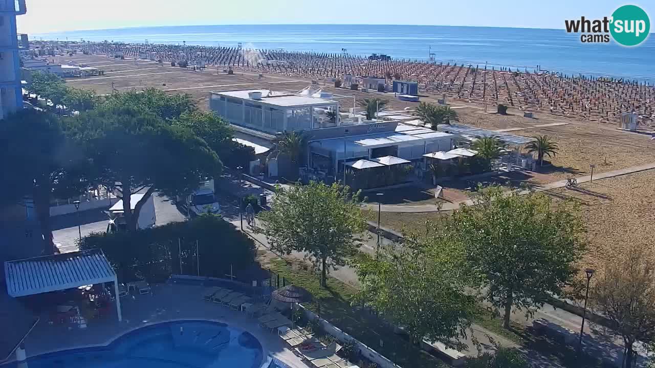 Spletna kamera Bibione plaža – pogled iz Ashanti ApartHotela