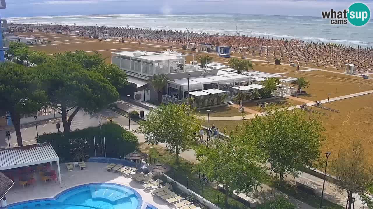 Spletna kamera Bibione plaža – pogled iz Ashanti ApartHotela