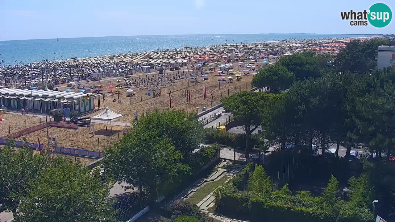 Spletna kamera Bibione plaža – pogled iz Ashanti ApartHotela