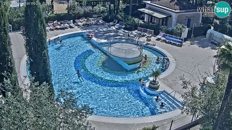 Villaggio Mare Blu bazen Spletna kamera V živo Bibione Pineda – Italija