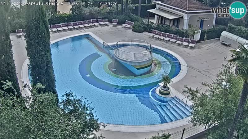 Villaggio Mare Blu bazen Spletna kamera V živo Bibione Pineda – Italija