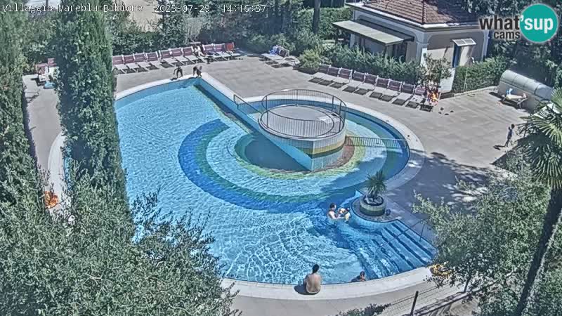 Villaggio Mare Blu bazen Spletna kamera V živo Bibione Pineda – Italija