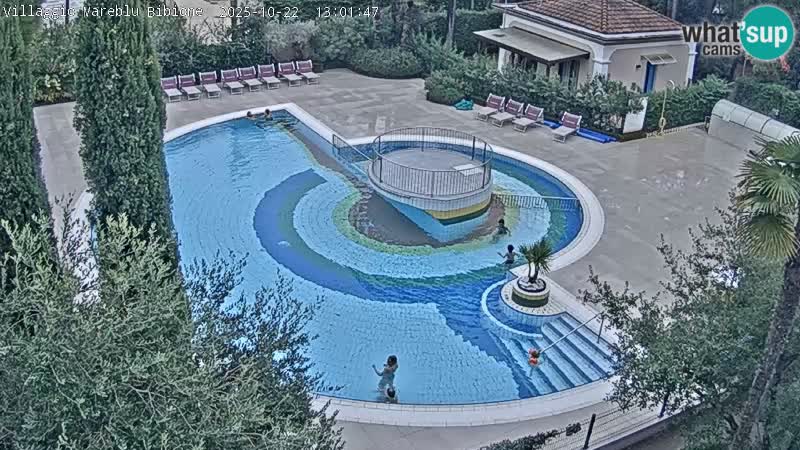 Villaggio Mare Blu bazen Spletna kamera V živo Bibione Pineda – Italija