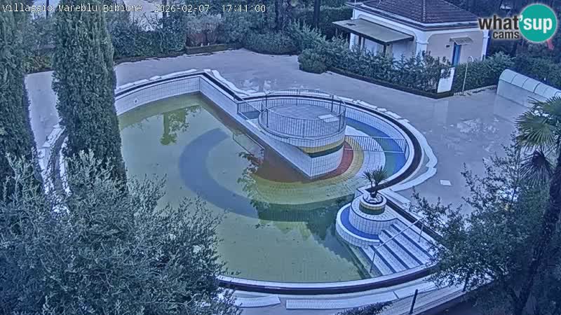 Villaggio Mare Blu bazen Spletna kamera V živo Bibione Pineda – Italija