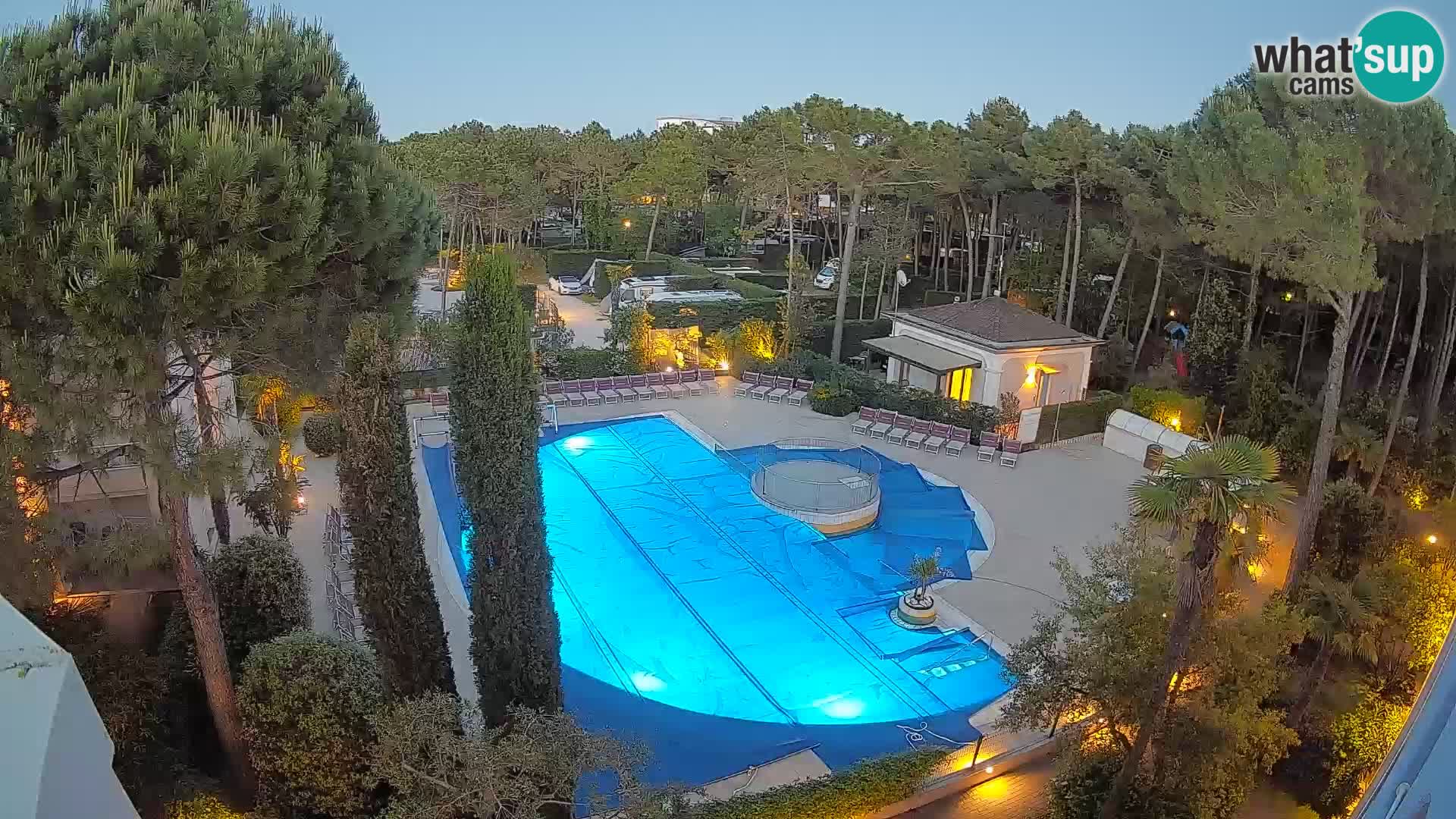 Villaggio Mare Blu bazen Spletna kamera V živo Bibione Pineda – Italija