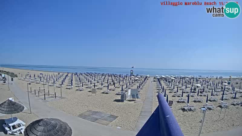 Playa webcam en vivo Villaggio Mare Blu Bibione Pineda – Italia