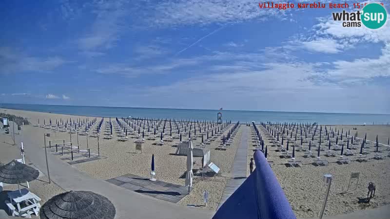 Spletna kamera na plaži v živo Villaggio Mare Blu Bibione Pineda – Italija