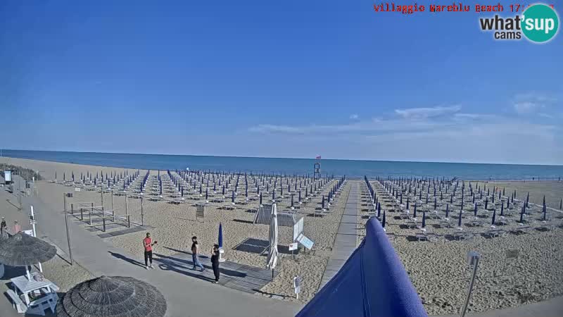 Spletna kamera na plaži v živo Villaggio Mare Blu Bibione Pineda – Italija