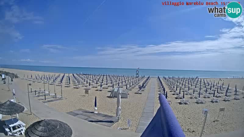Spletna kamera na plaži v živo Villaggio Mare Blu Bibione Pineda – Italija