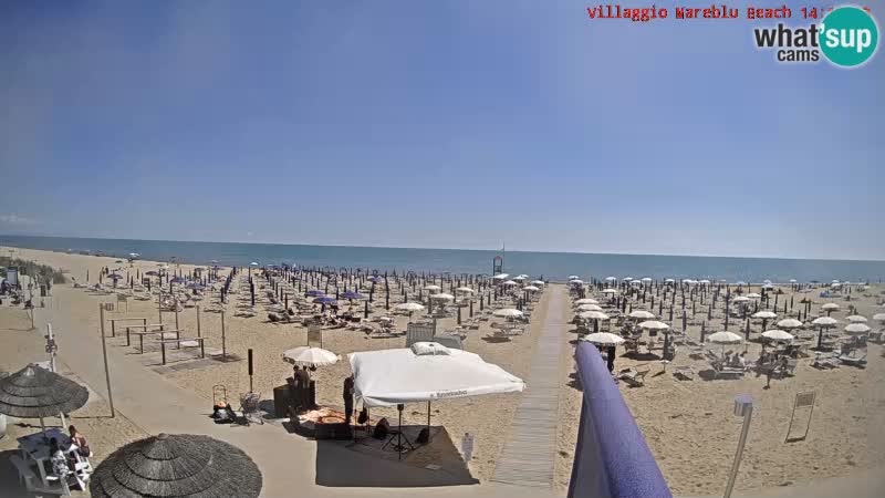 Webcam live della spiaggia Villaggio Mare Blu Bibione Pineda