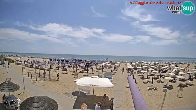 Spletna kamera na plaži v živo Villaggio Mare Blu Bibione Pineda – Italija