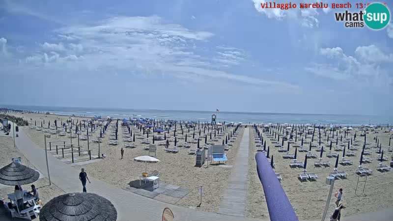 Playa webcam en vivo Villaggio Mare Blu Bibione Pineda – Italia