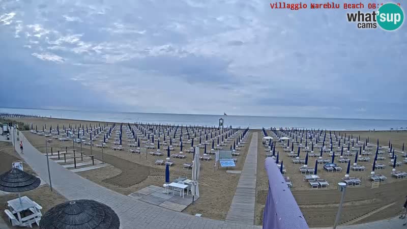 Playa webcam en vivo Villaggio Mare Blu Bibione Pineda – Italia