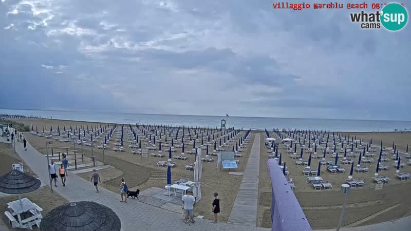 Spletna kamera na plaži v živo Villaggio Mare Blu Bibione Pineda – Italija