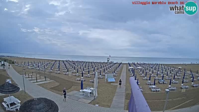 Webcam en direct de la plage Villaggio Mare Blu Bibione Pineda – Italie