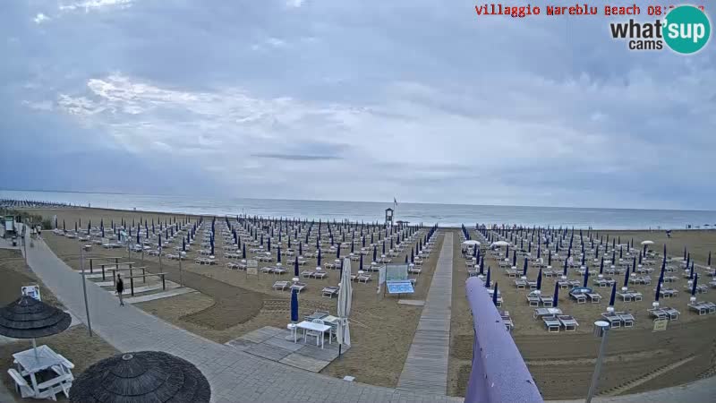 Spletna kamera na plaži v živo Villaggio Mare Blu Bibione Pineda – Italija