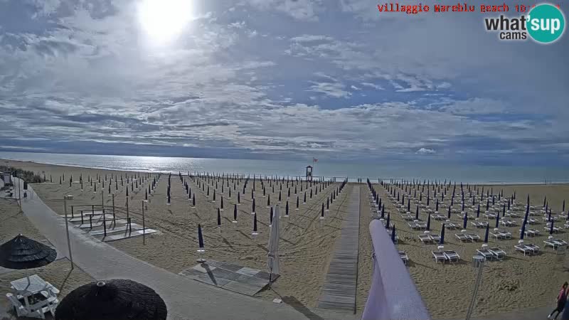 Spletna kamera na plaži v živo Villaggio Mare Blu Bibione Pineda – Italija