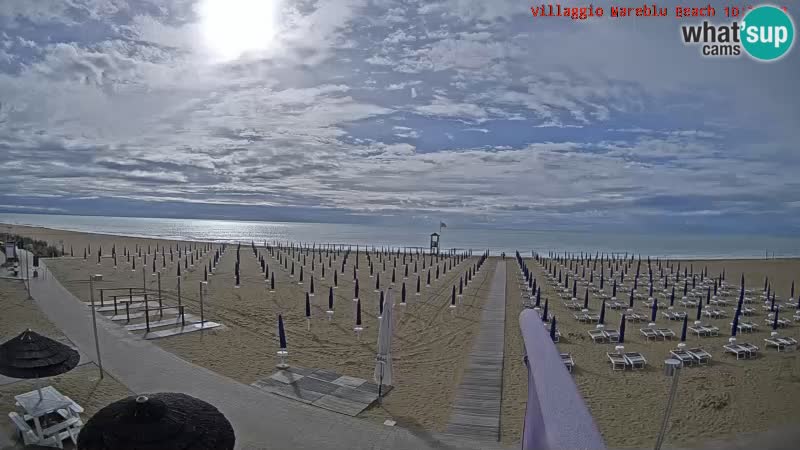 Webcam en direct de la plage Villaggio Mare Blu Bibione Pineda – Italie