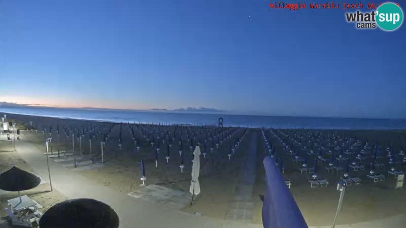 Spletna kamera na plaži v živo Villaggio Mare Blu Bibione Pineda – Italija