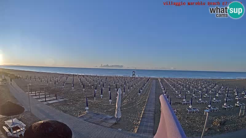 Playa webcam en vivo Villaggio Mare Blu Bibione Pineda – Italia