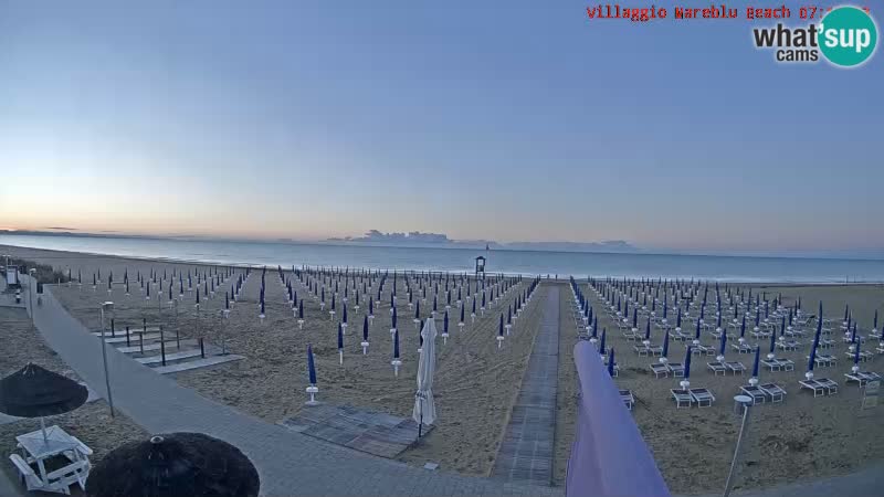 Spletna kamera na plaži v živo Villaggio Mare Blu Bibione Pineda – Italija