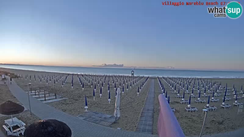 Spletna kamera na plaži v živo Villaggio Mare Blu Bibione Pineda – Italija