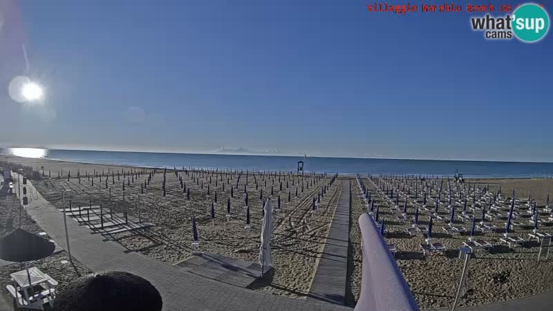 Webcam en direct de la plage Villaggio Mare Blu Bibione Pineda – Italie