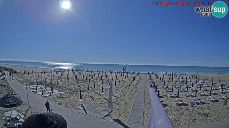 Webcam live della spiaggia Villaggio Mare Blu Bibione Pineda