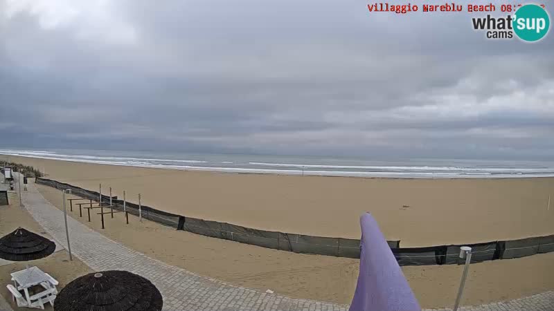 Spletna kamera na plaži v živo Villaggio Mare Blu Bibione Pineda – Italija