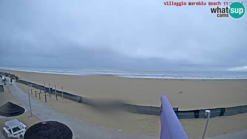 Spletna kamera na plaži v živo Villaggio Mare Blu Bibione Pineda – Italija