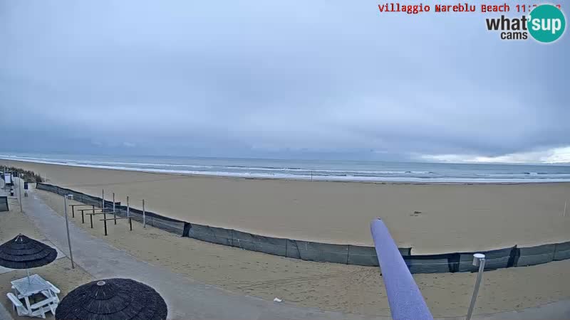 Spletna kamera na plaži v živo Villaggio Mare Blu Bibione Pineda – Italija