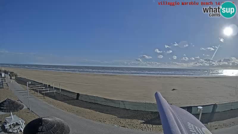 Spletna kamera na plaži v živo Villaggio Mare Blu Bibione Pineda – Italija