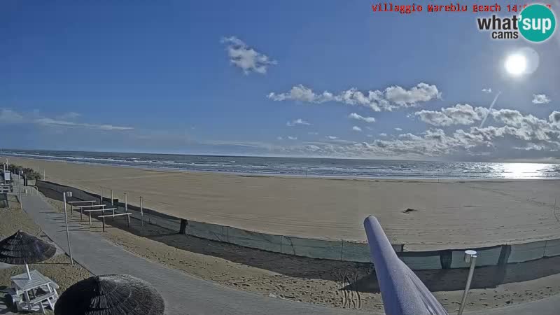 Spletna kamera na plaži v živo Villaggio Mare Blu Bibione Pineda – Italija