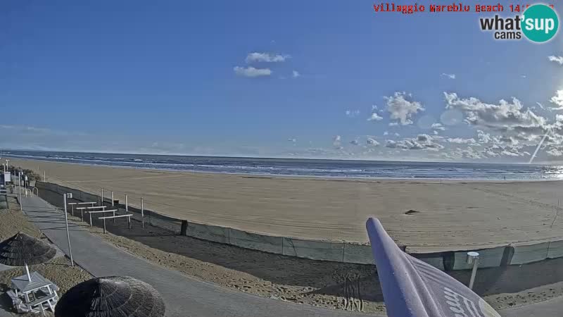 Spletna kamera na plaži v živo Villaggio Mare Blu Bibione Pineda – Italija