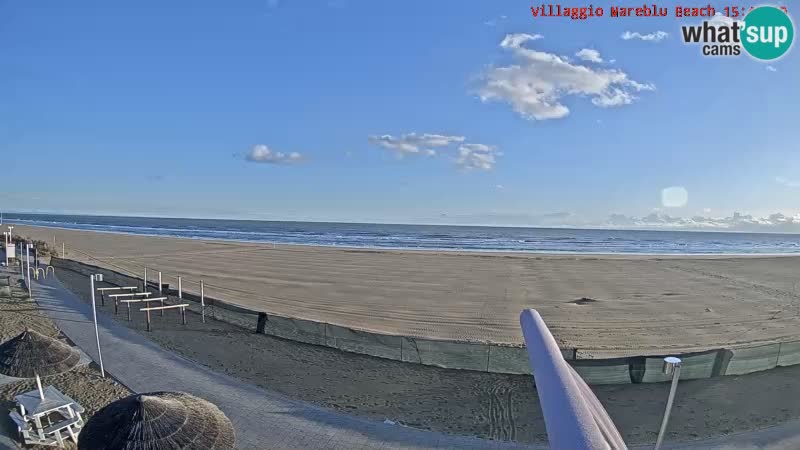 Spletna kamera na plaži v živo Villaggio Mare Blu Bibione Pineda – Italija