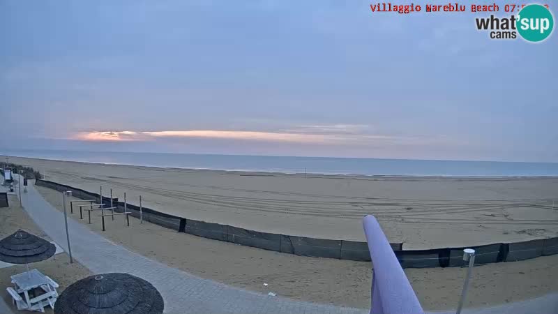 Spletna kamera na plaži v živo Villaggio Mare Blu Bibione Pineda – Italija