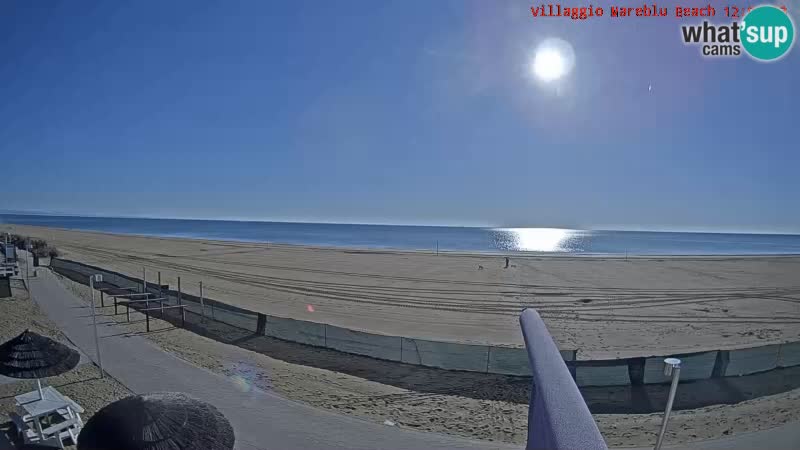 Spletna kamera na plaži v živo Villaggio Mare Blu Bibione Pineda – Italija