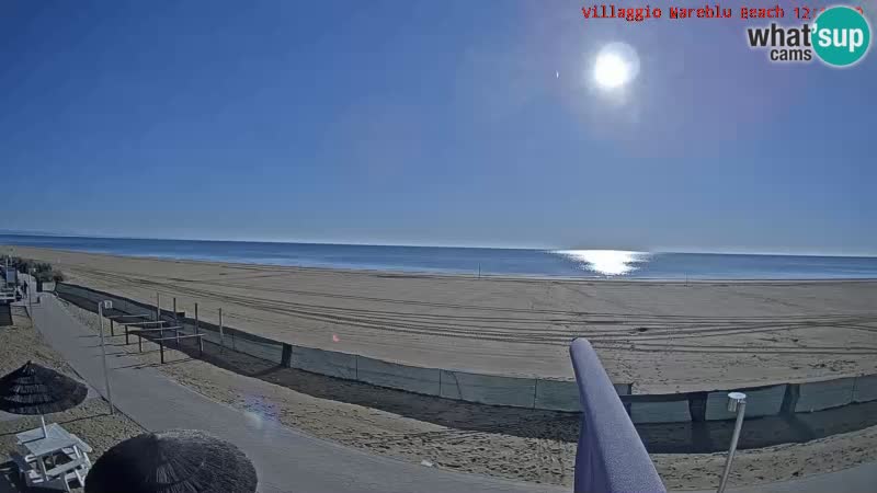 Spletna kamera na plaži v živo Villaggio Mare Blu Bibione Pineda – Italija