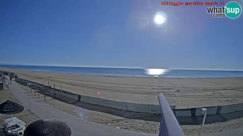 Spletna kamera na plaži v živo Villaggio Mare Blu Bibione Pineda – Italija