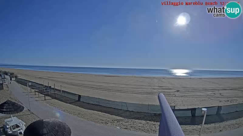 Spletna kamera na plaži v živo Villaggio Mare Blu Bibione Pineda – Italija