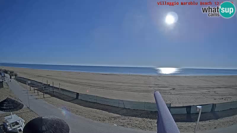 Spletna kamera na plaži v živo Villaggio Mare Blu Bibione Pineda – Italija