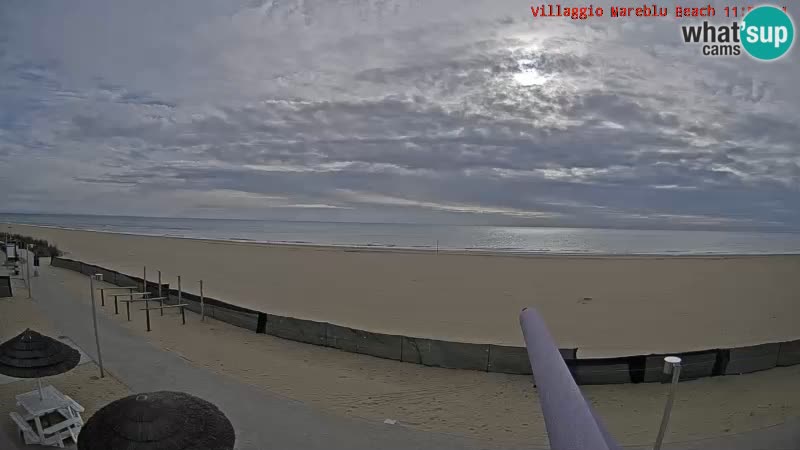 Playa webcam en vivo Villaggio Mare Blu Bibione Pineda – Italia