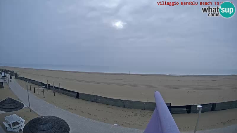 Spletna kamera na plaži v živo Villaggio Mare Blu Bibione Pineda – Italija